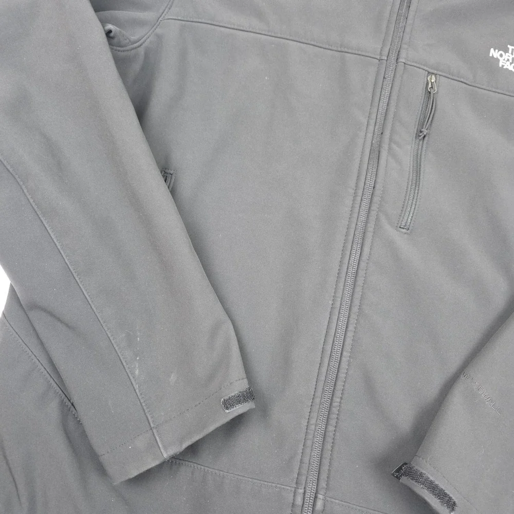 The North Face WindWall Jacket Mens Large Black Full Zip Softshell Fleece Lined